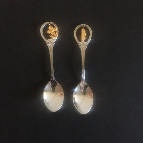 Vancouver BC Souvenir Decorative Spoons With Dangle Charm Made In England - 2 pc - Picture 6 of 6